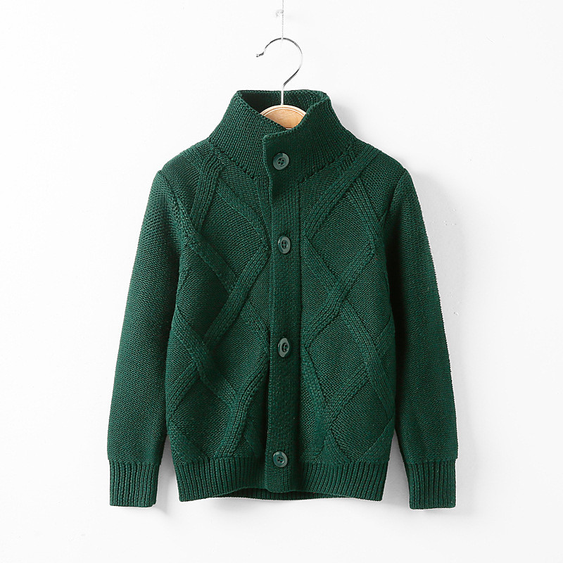 Kids Boys' Sweater Solid Color Long Sleeve Buttons Outdoor Fashion Red Fall Clothes 4-12 Years
