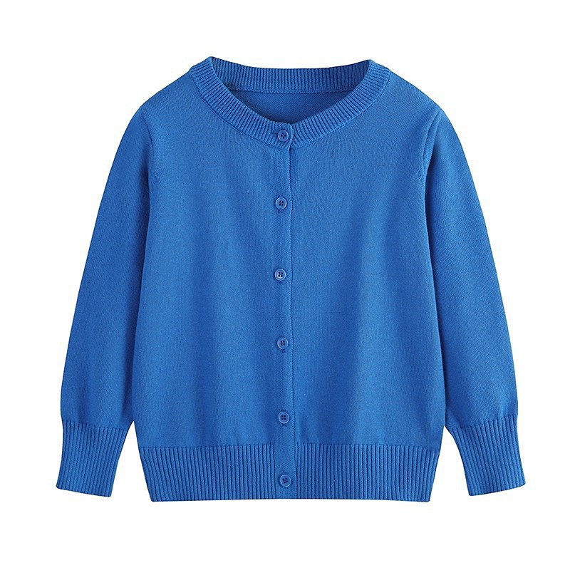 Kids Unisex Sweater Solid Color Long Sleeve Buttons Outdoor Fashion Black Fall Clothes 4-12 Years