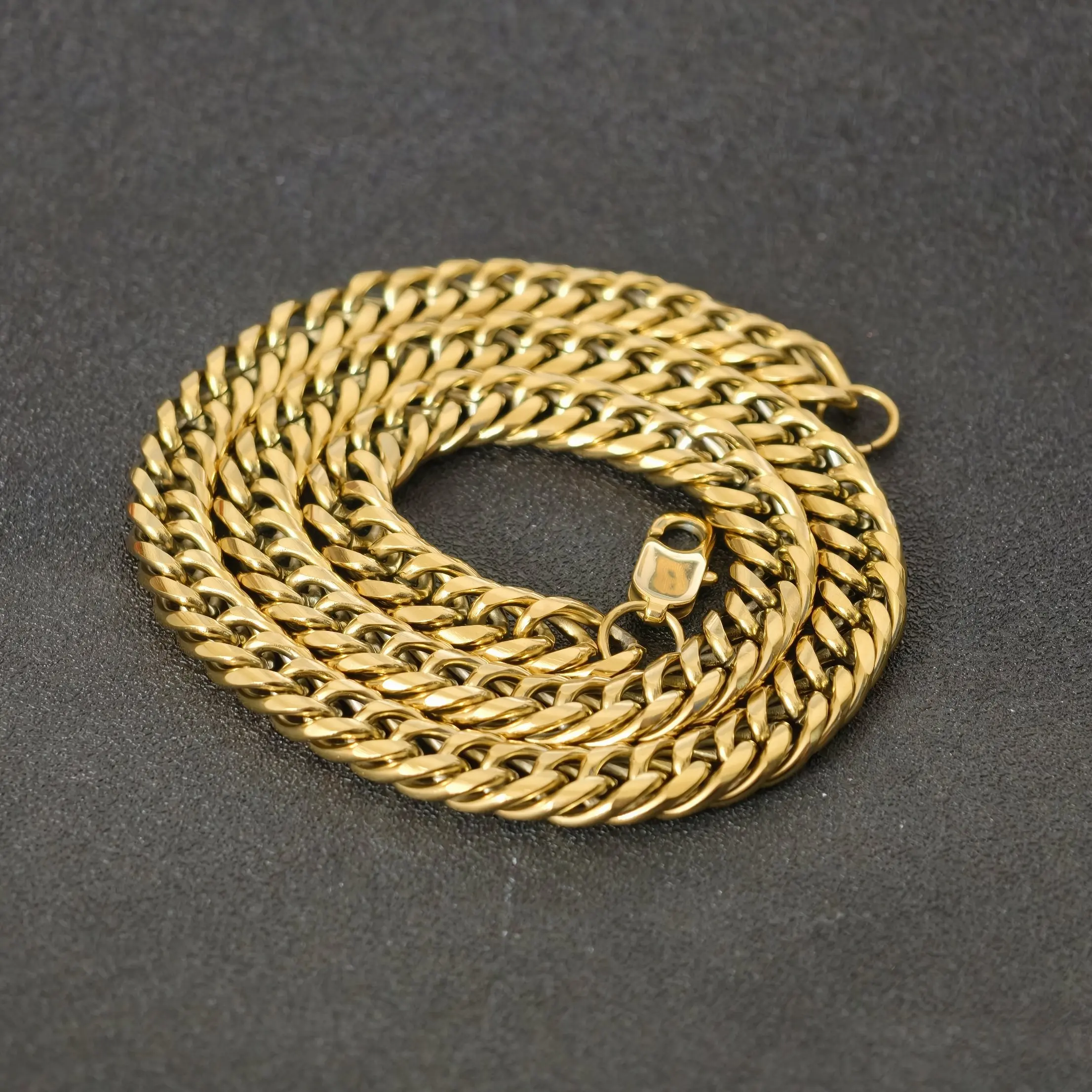 9MM vergoldete klobige Miami Cuban Link Kette Halsketten Hip Hop dicke Silber Farbe Edelstahl schwere Ketten für Männer Schmuck