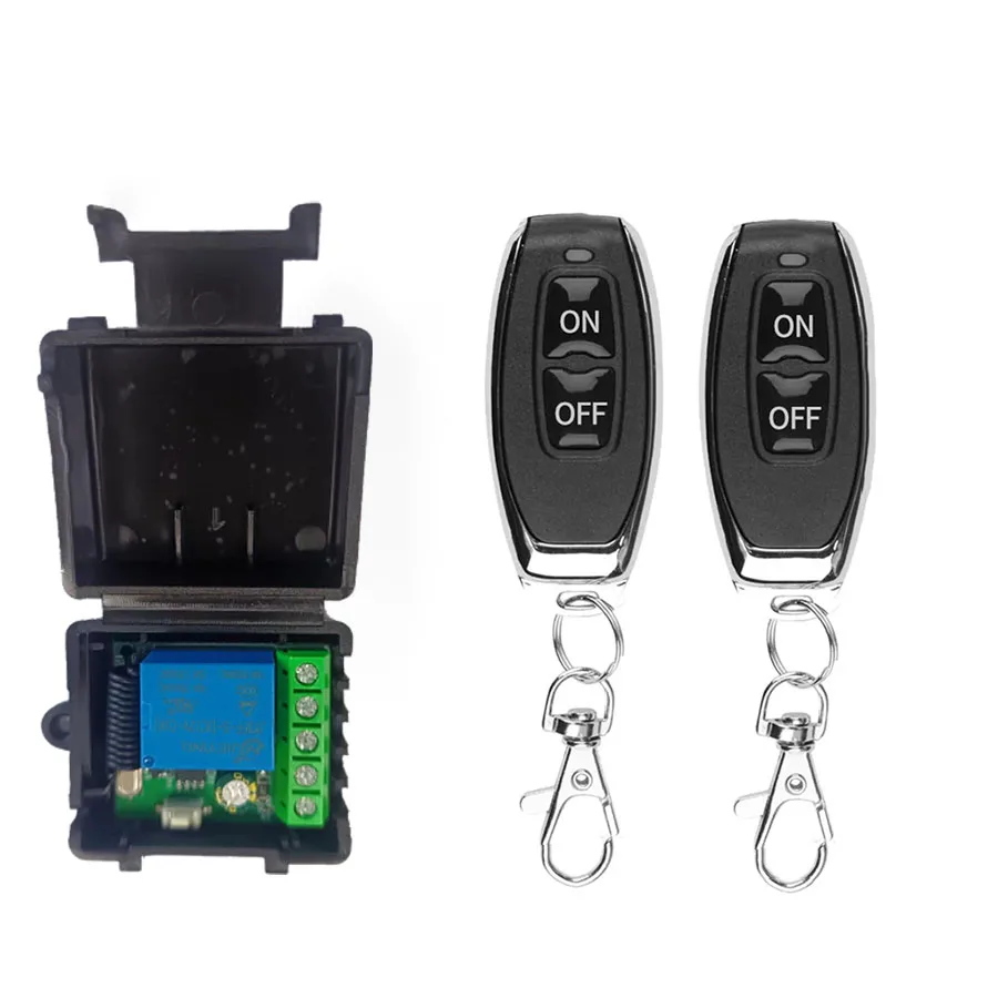 RF 433 Mhz Fernbedienung Schalter Drahtlose DC 12 V 1CH 10A Relais Empfänger und 2CH Sender Für Tür Elektromagnetische schloss Image