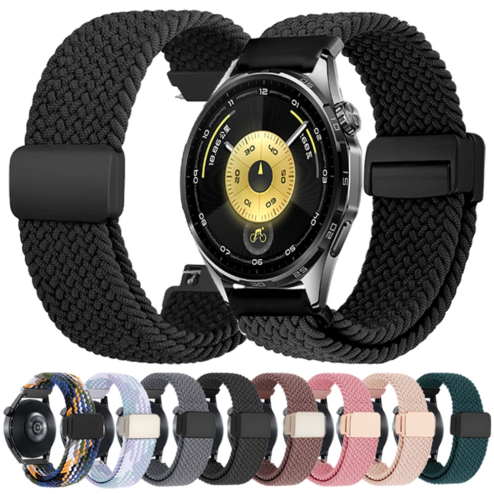 Nylon-Magnetschnallenband für Huawei Watch 5 GT6 Pro GT 6 5 4 3 2 46 mm/42 mm, Sportarmband, 20 mm/22 mm, geflochtenes, atmungsaktives Armband Image