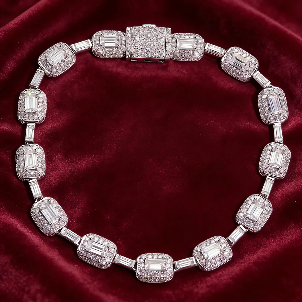 Eskeem Neues Bling-Armband, rot, grün, gelb, weiß, Zirkonia, Hip Hop, 7 mm, Iced Out, bunter Edelstein, Schmuck für Frauen, Geschenk