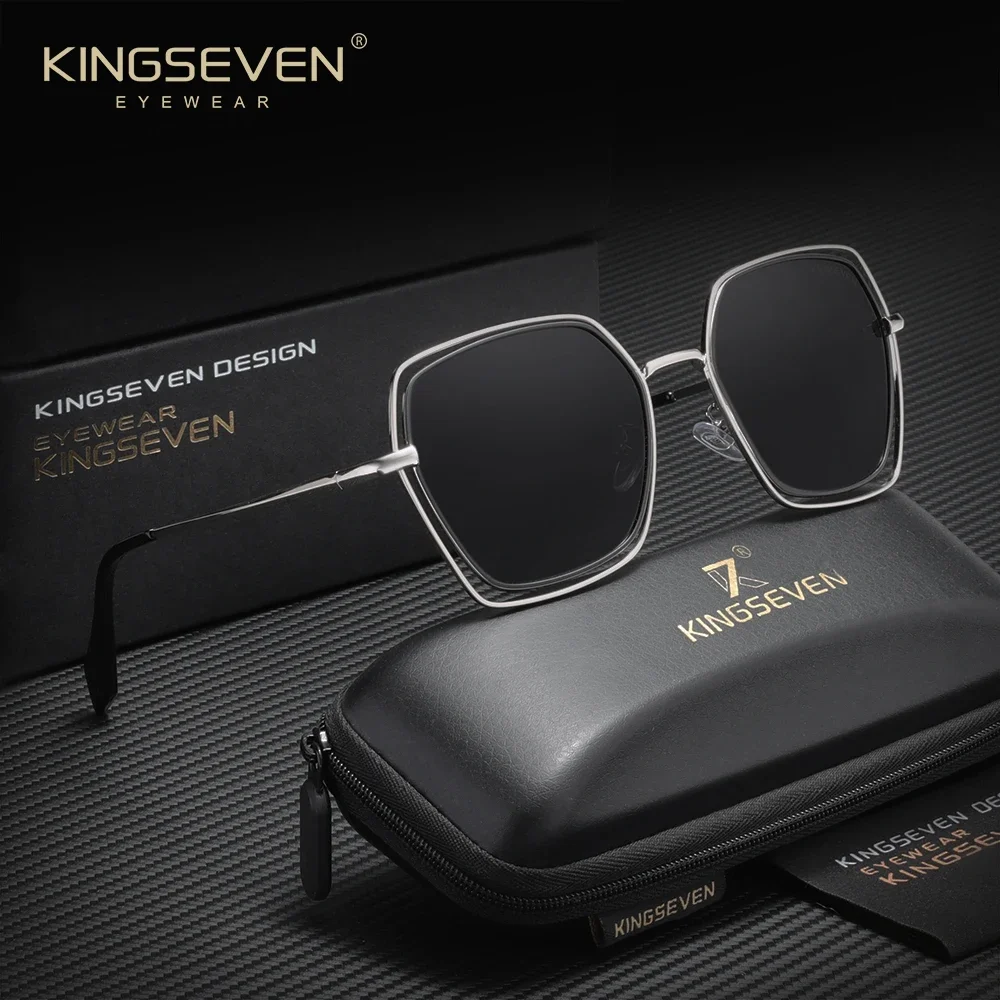 KINGSEVEN Retro Legierung Sonnenbrille Polarisierte UV400 Männer Frauen Schutzbrille Im Freien Fahren Kausalen Trendy Mode Brillen Image