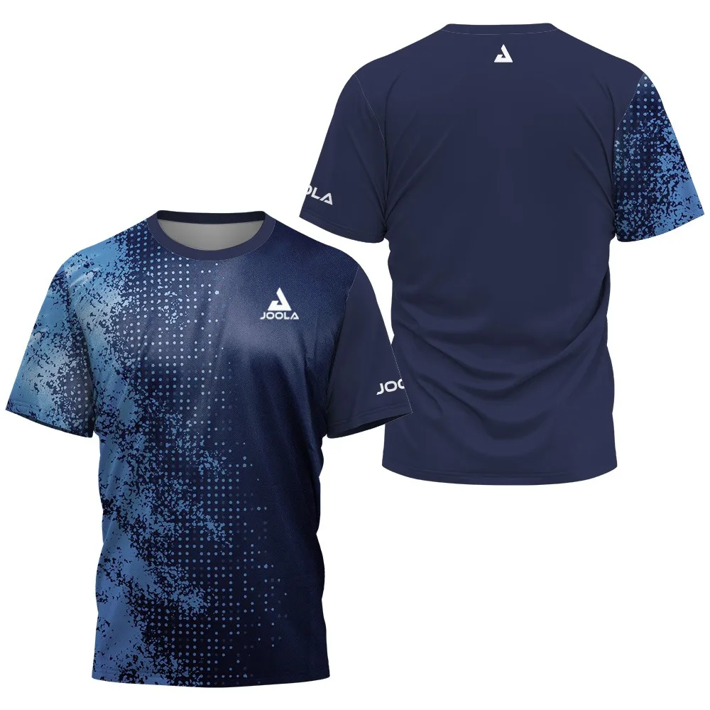 Sommer-Tischtennis-Aufdruck für Herren. Schnelltrocknendes, atmungsaktives, kurzärmliges, hochwertiges Sport-T-Shirt der Marke Badminton-Tennis-Marke für Herren Image