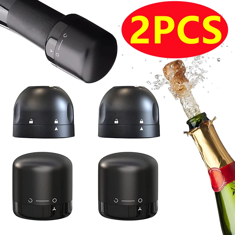 Neue 2PCS Vakuum Rotwein Flasche Kappe Stopper Silikon Versiegelt Champagner Flasche Stopper Vakuum Behalten Frische Wein Stecker bar Werkzeuge Image