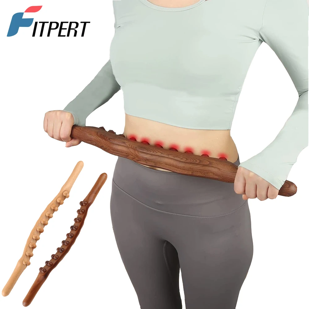 Holztherapie Lymphdrainage Massageroller Stick Tools, Faszienblaster Magen-Cellulite-Massagegerät für Nacken, Rücken, Taille, Bein Image