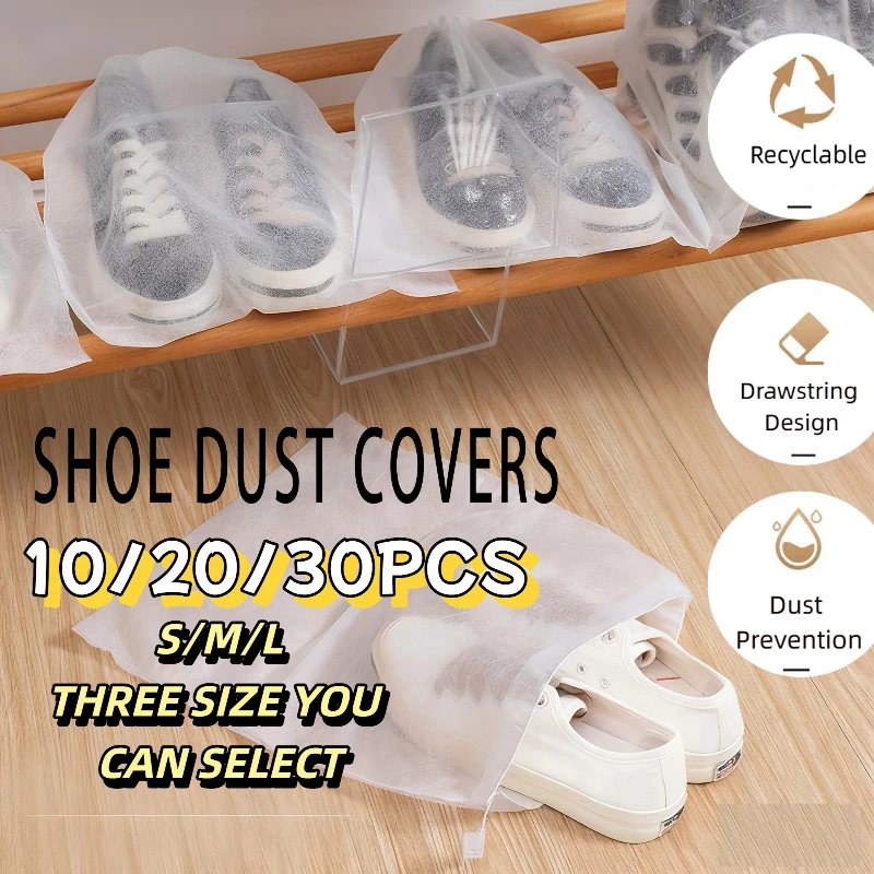 10/20/30 Stück Anti-Gelb-Sonnenschutz-Schuhbeutel, Einweg-Vliesstoff, staubdichte Abdeckungen für weiße Schuhe, Segeltuch-Sneaker-Organizer
