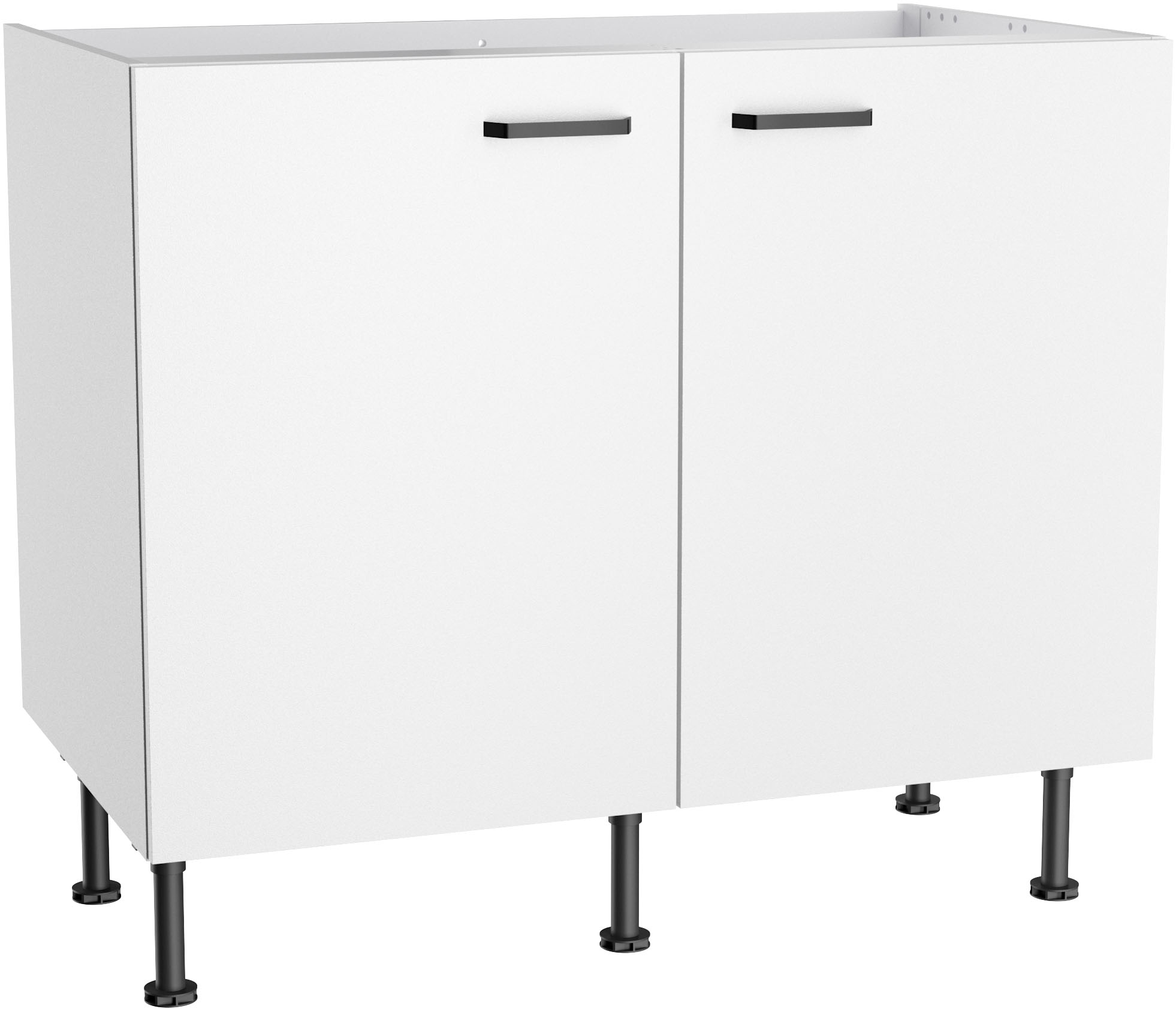Spülenschrank KOCHSTATION "KS-Paula", weiß matt, weiß, B:100cm H:87cm T:58,4cm, Schränke, Spülenschrank, 100 cm breit, 87 cm hoch, mit 1 Tür