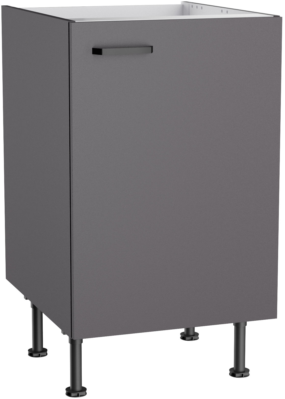 Spülenschrank KOCHSTATION "KS-Paula", anthrazit, anthrazit, B:50cm H:87cm T:58,4cm, Schränke, Spülenschrank, 50 cm breit, 87 cm hoch, mit 1 Tür