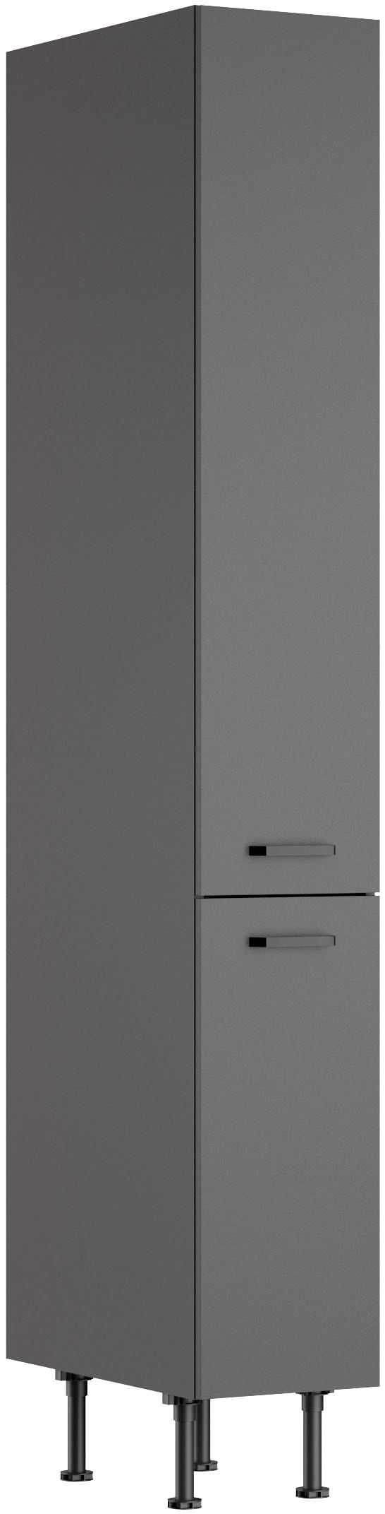 Apothekerschrank KOCHSTATION "KS-Paula", anthrazit, anthrazit, B:30cm H:211,8cm T:58,4cm, Schränke, Apothekerschrank, 30 cm breit, 211 cm hoch, mit 2 Auszügen, 5 Ablagen