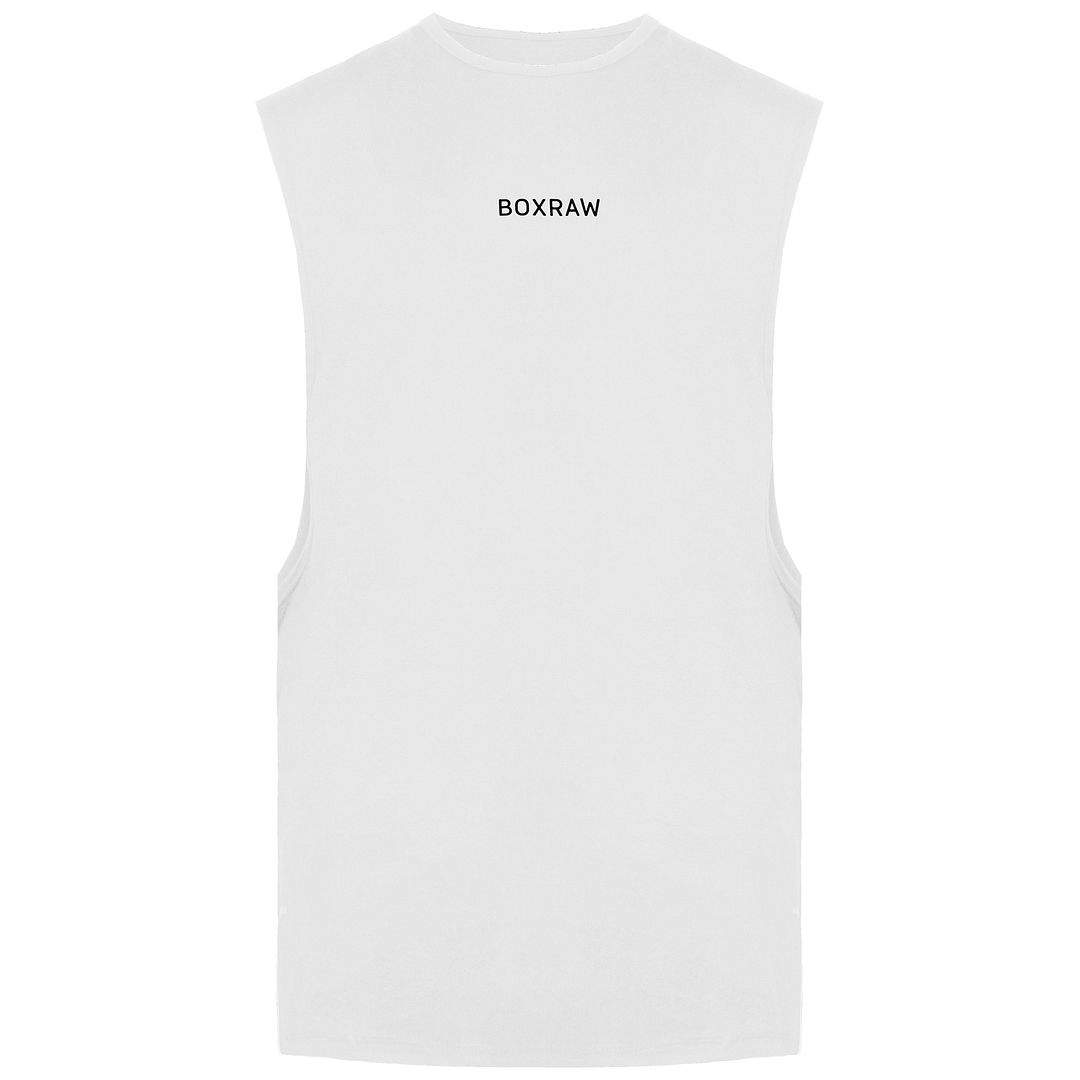 BoxRaw SMRT-TEC Weißes Muskel-Tanktop für Herren Image