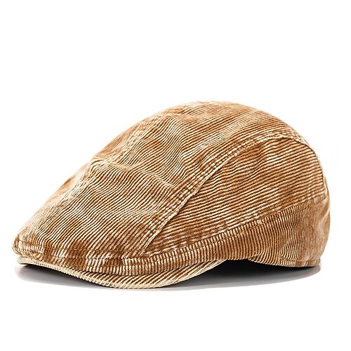 Per uomo Coppola Cappello Ascot Cappello da Giornalista Nero Vino Velluto a coste Jacquard Moda Casual Streetwear Quotidiano Semplice Regolabile Protezione solare Traspirante