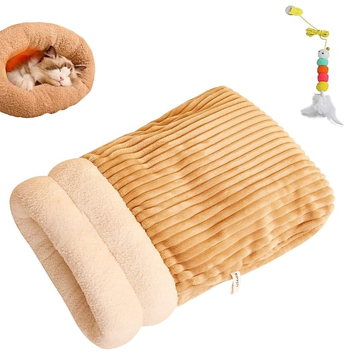 sacco a pelo per gatti, sacco a pelo per gatti da interno, accogliente, morbido, invernale, in peluche, per gattini, caldo, sacco da interno, avvolgente, comodo sacco per coccole per animali
