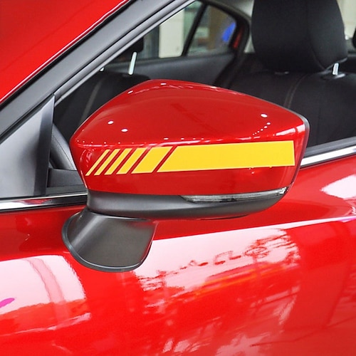 Starfire auto specchietto retrovisore adesivi per auto strisce riflettenti avvertimento guida sicura decalcomanie per auto freccia piuma design specchietto retrovisore accoppiato adesivi cinque colori