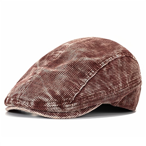 Per uomo Coppola Cappello Ascot Cappello da Giornalista Nero Vino Velluto a coste Jacquard Moda Casual Streetwear Quotidiano Semplice Regolabile Protezione solare Traspirante