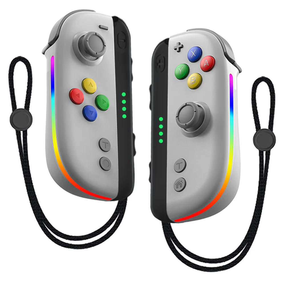 NS1 RGB Wireless Gamepad für Nintend Switch/Lite/OLED Joy Pad Controller Dual Vibration Joycons mit Handschlaufe Wake Up Turbo Image