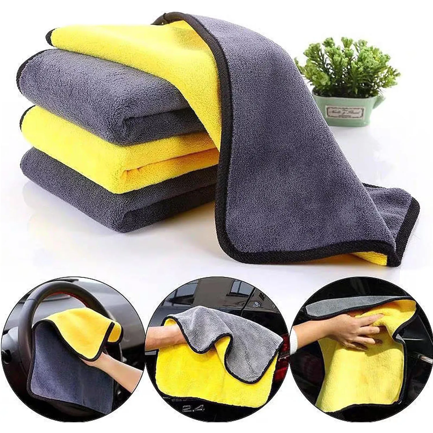 Mikrofaser-Autoreinigungstücher – saugfähig, weich, leicht, vielseitig einsetzbar für automatisches Waschen, Trocknen, Detaillierung und Reinigungslappen Image