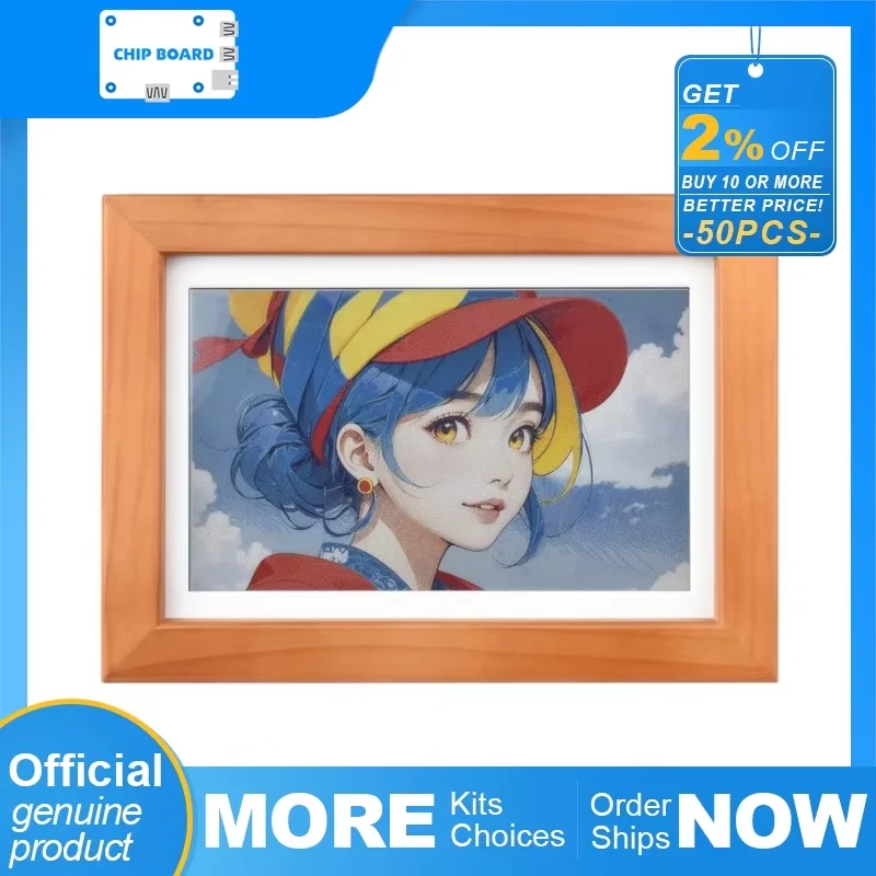 Waveshare ESP32-S3 PhotoPainter: 7,3-Zoll-E6-E-Paper-Display im Holzrahmen, 800 x 480, extrem geringer Stromverbrauch Image