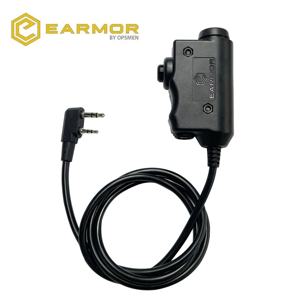 EARMOR Tactical Kenwood, Baofeng Version PTT Military Standard 7.0 Stecker für Radio Adapter Schwarz Image