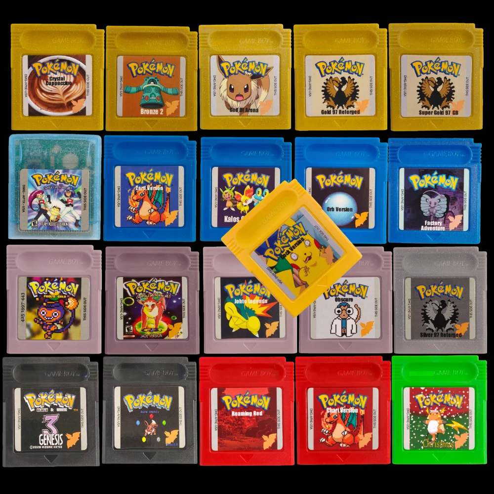 GBC Game Cartridge Pokemon Series 16 Bit Video Game Console Red Blue Green Pokemon GBC Game Cartridge Console Card USA Version