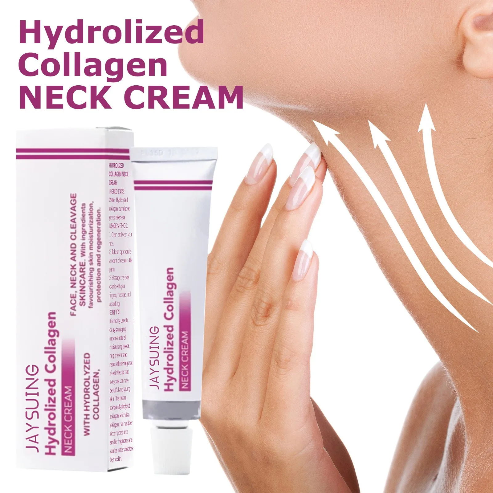 Neck Lines Protein Creme Kollagen Beseitigen Hals Feine Linien Anti-Aging Lift Verjüngung Nähren Beseitigen Doppelkinn Hautpflege Image
