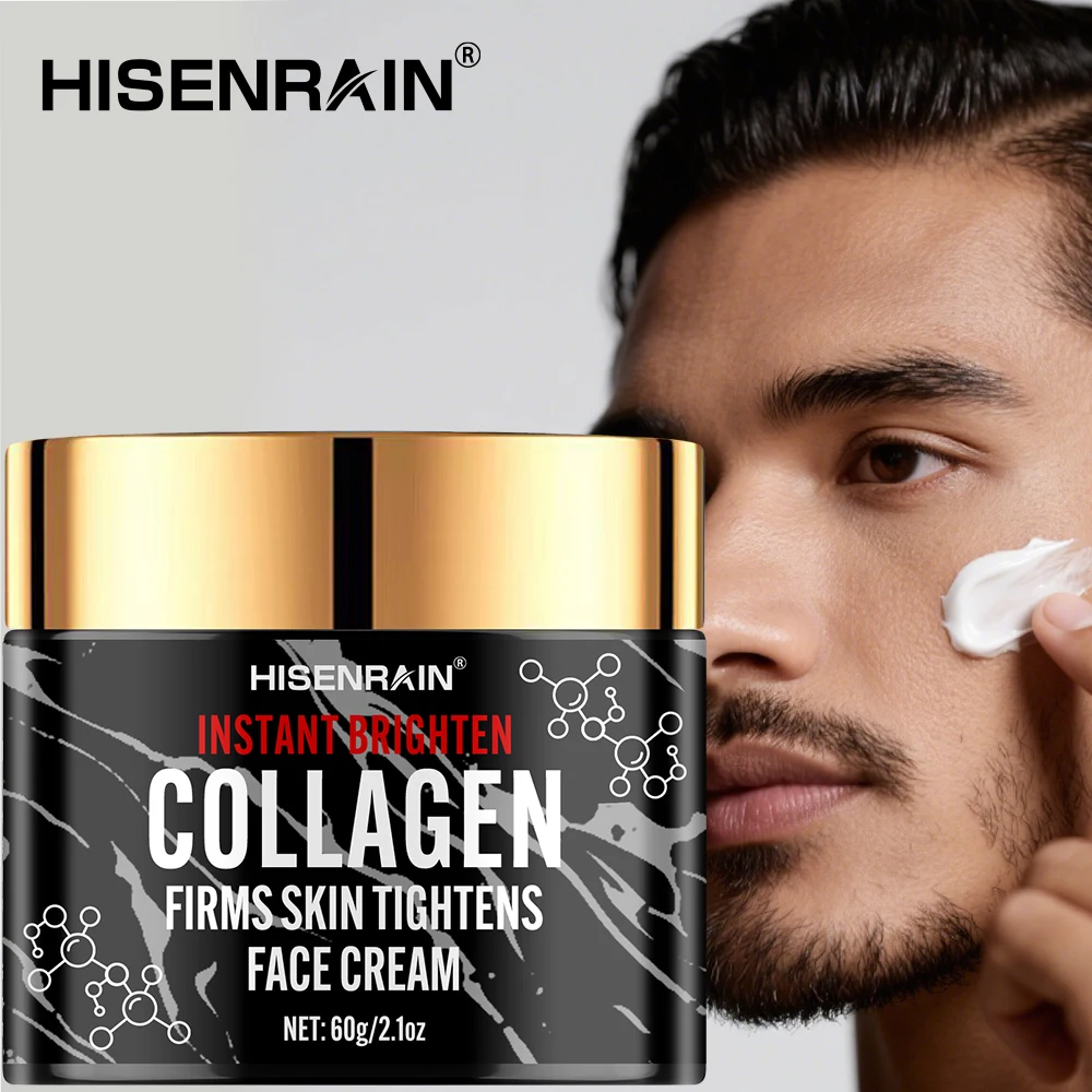 HISENRAIN Kollagen- und Retinol-Gesichtscreme für Männer – intensive Feuchtigkeit, Anti-Aging-Feuchtigkeit, revitalisierende, nährende Hautpflege. Image