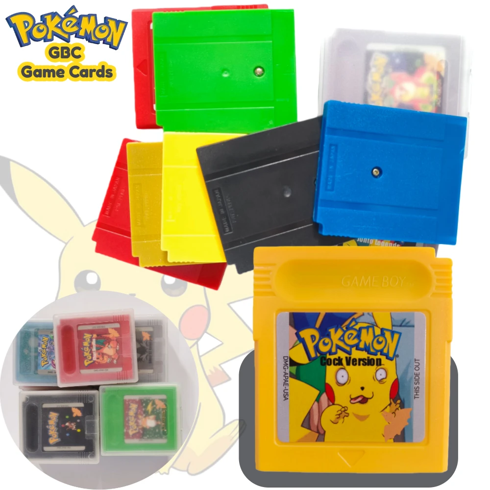 Pokemon Series 16 Bit Video Game Console Pokemon GBC Game Cartridge Console Card USA Version GBC Game Cartridge Red Blue Green