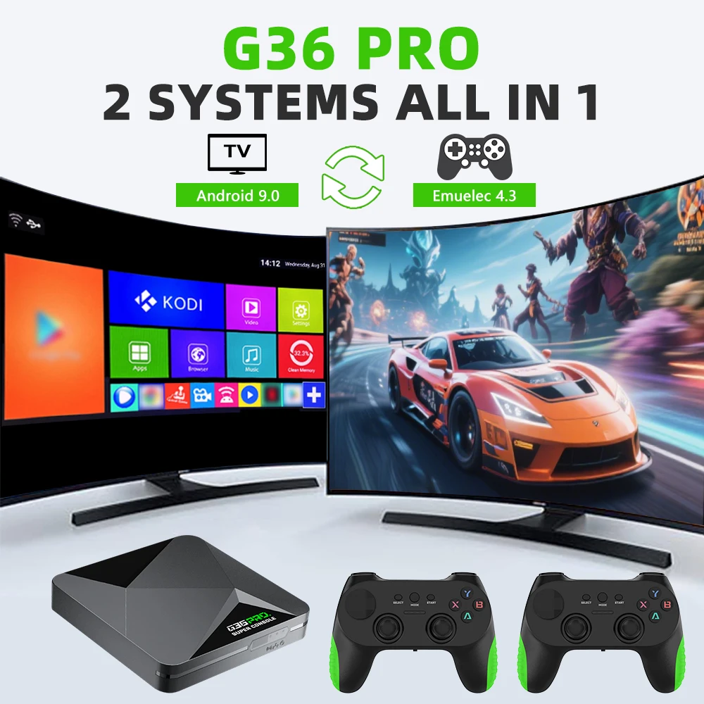 G36 Pro Game Box 128G Retro Video Game Console S905 with Charging Handle Supports 120,000 games with PS1/PSP for Dropshipping