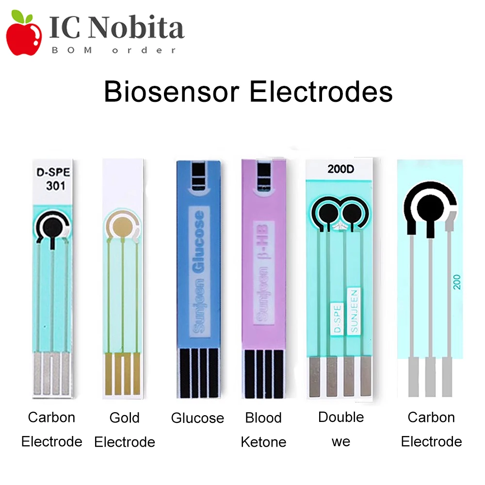 Hochpräzise elektrochemische Biosensor-Teststreifen für Glukose-Harnsäure-Blutketon – Elektroden mit Siebdruck in Kohlenstoff/Gold Image