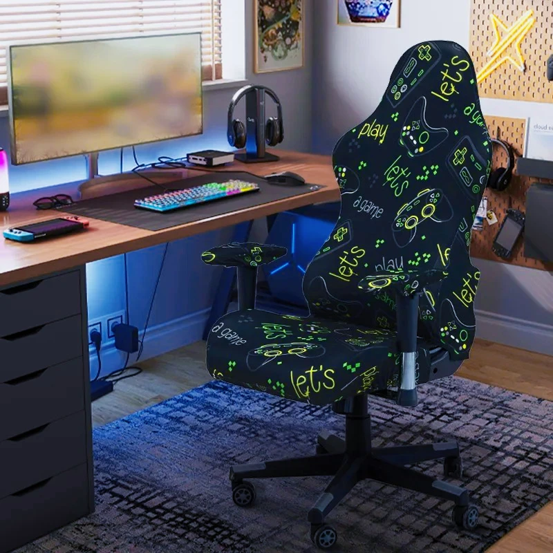 Fashions Gaming-Sessel-Sitzbezug, Gamepad, elastisch, Milchseide, wasser- und strombeständig, wettbewerbsfähiger Stuhlbezug, 4 Stück/Set Image