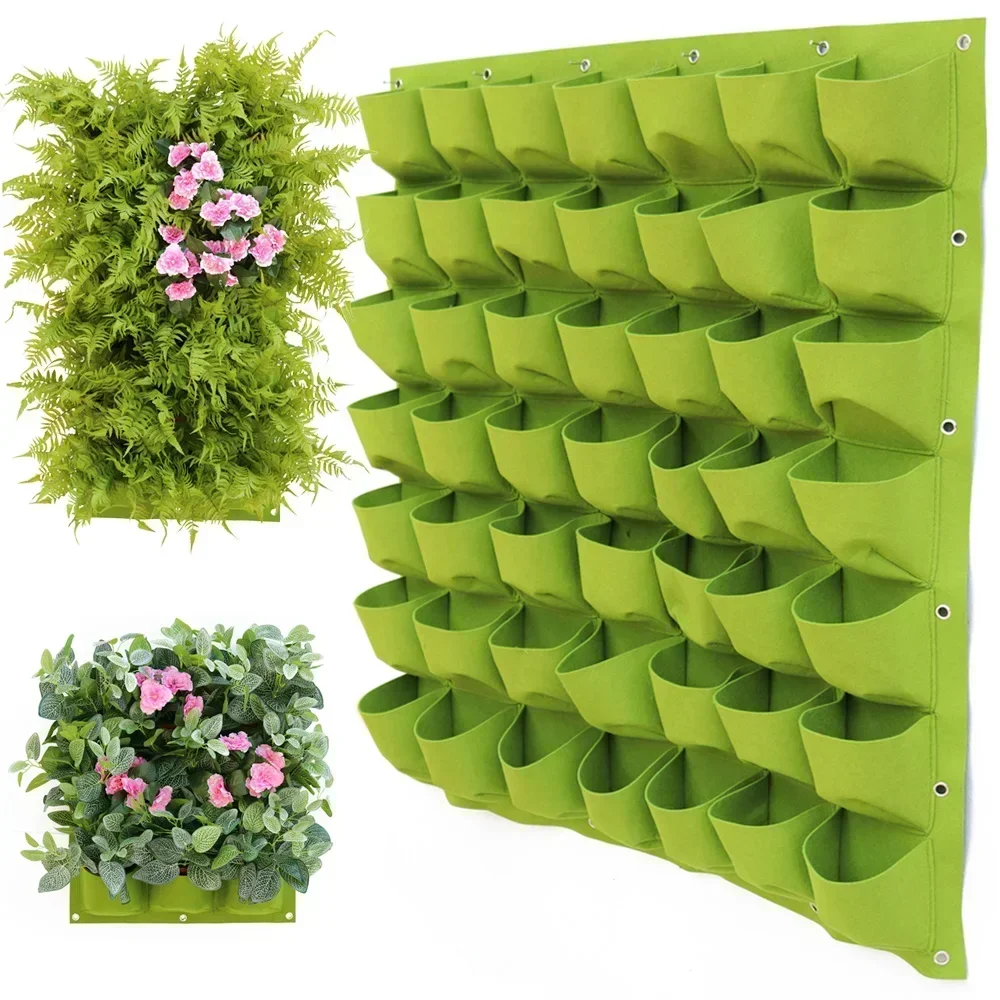 NEUE Wandbehang Taschen Pflanztaschen Blumentopf Hausgarten Grow Bag Garten Pflanzer Vertikale Suculentas Blumentopf Home Decor Image