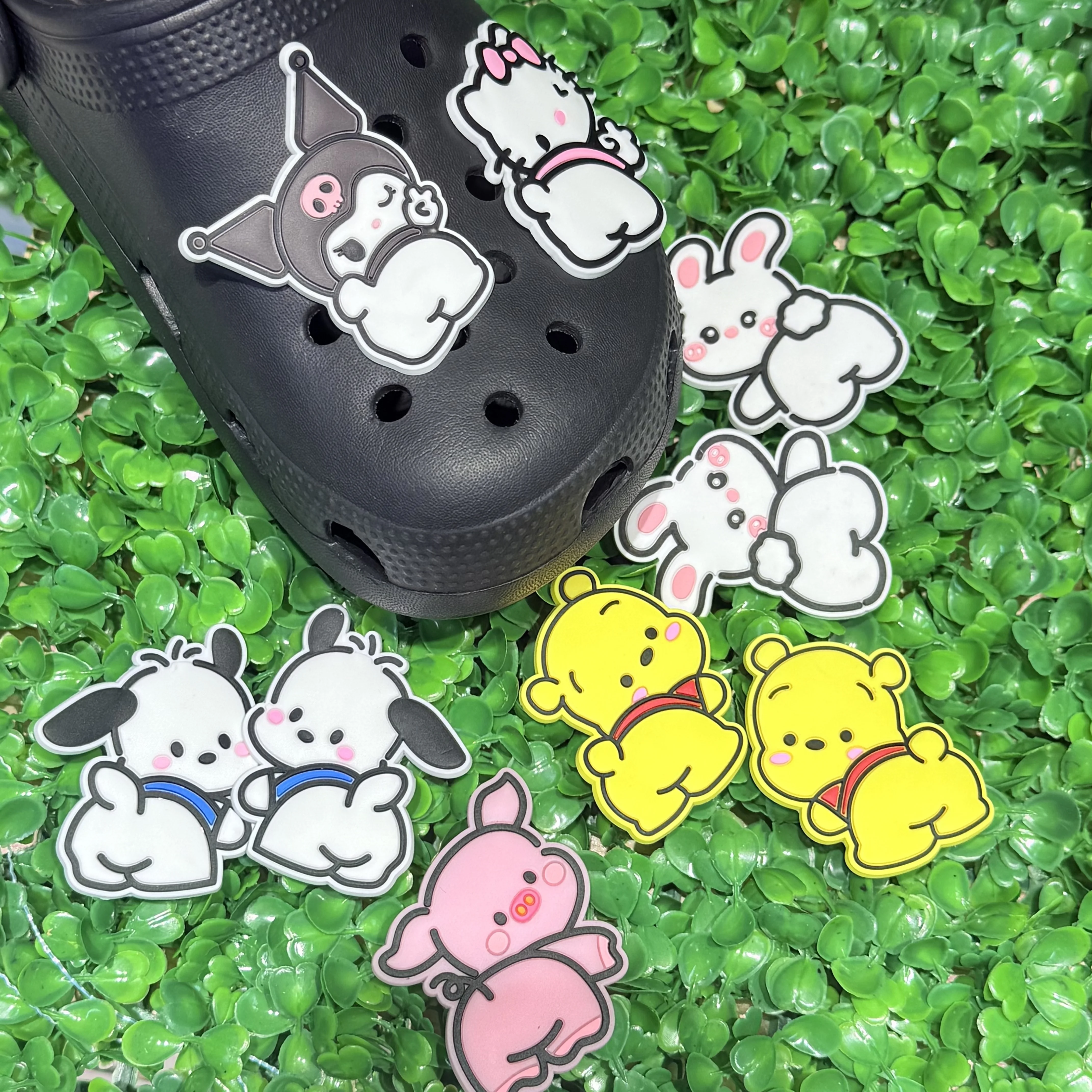 9 Stück Hello Kitty Kuromi Cartoon Schuhanhänger Miniso Kinder schöne Kaninchen Clog Schnalle Dekorationen passen zu besten Geburtstagsgeschenken