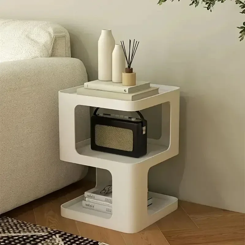 Schlafzimmer-Beistelltisch, Ecktisch, für den Innenbereich, sitzend, multifunktional, modernes Wohnzimmer, Couchtische, weiß, Mesa Centro, Wohnmöbel Image