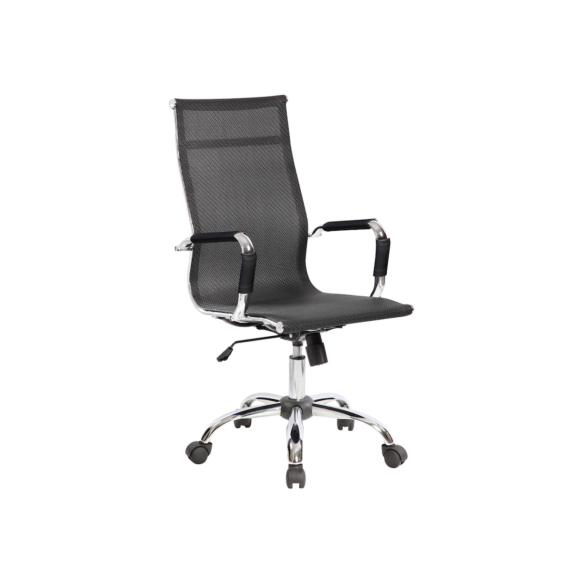 Dmora Bürostuhl Dardit, Chefsessel mit Armlehnen, Ergonomischer Bürostuhl, Schwarz, 63x54h106/116 cm Image