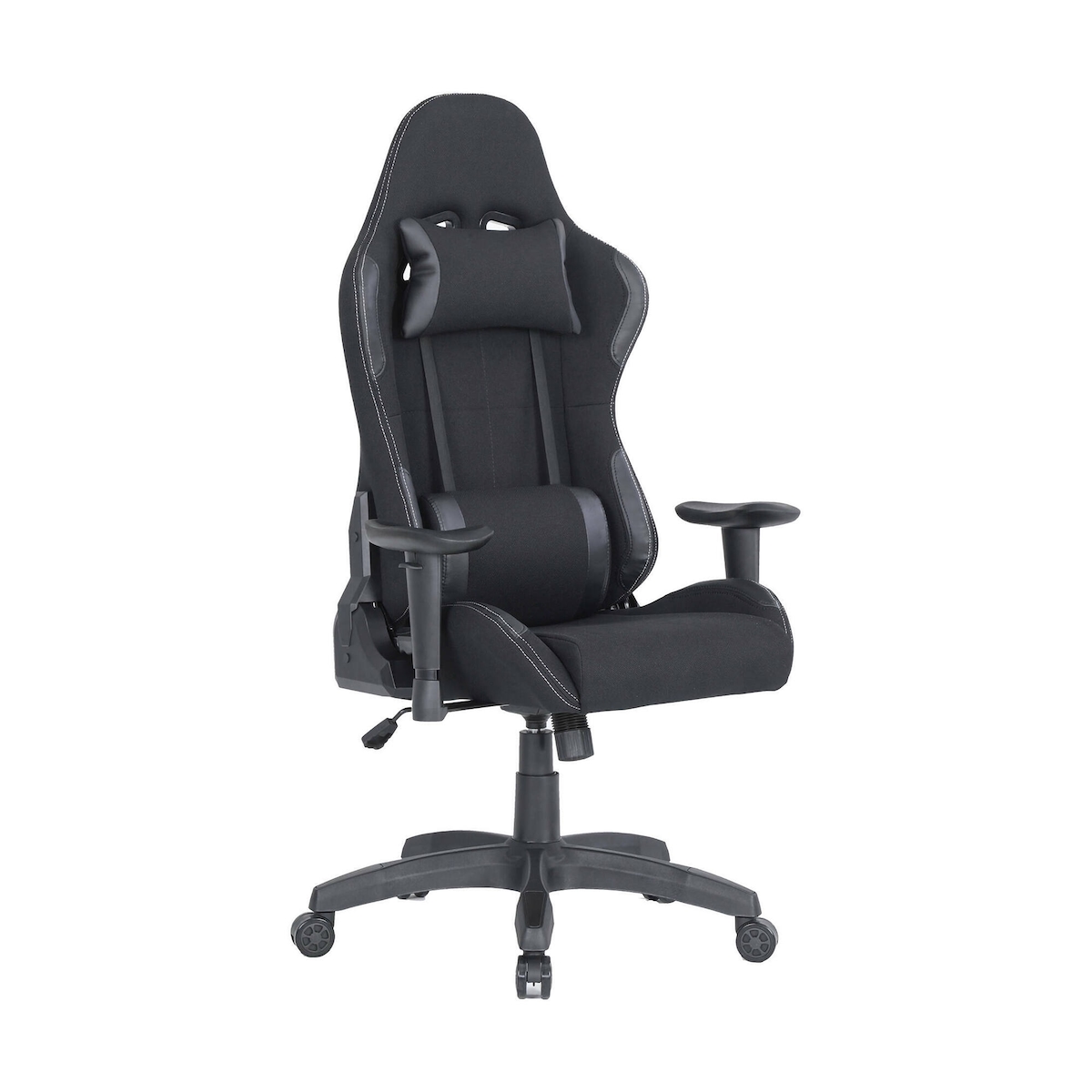 Dmora Gaming-Stühl Daren, Gaming-Sessel für Erwachsene, Schreibtischstuhl, 57x72h124/134 cm, Schwarz Image