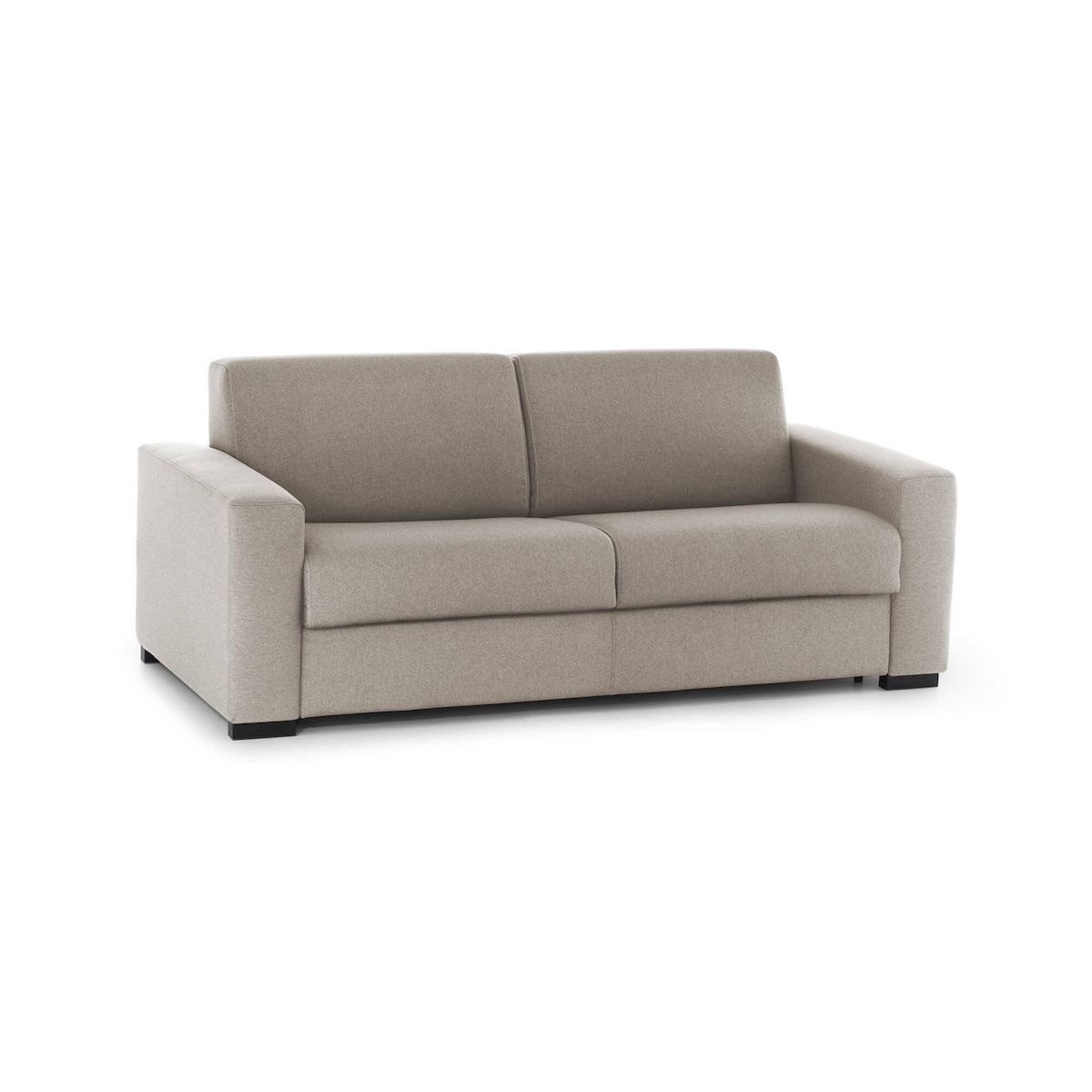 Dmora Dabaida Schlafsofa, großes 2-Sitzer-Sofa, 100 % Made in Italy, Wohnzimmersofa mit drehbarer Öffnung, aus gepolstertem Stoff, 180x95x90 cm, Taupe Image