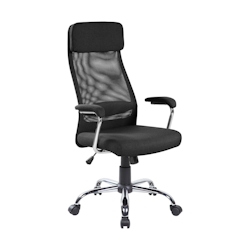 Dmora Bürostuhl Daafje, Chefsessel mit Armlehnen, Ergonomischer Bürostuhl, 65x65h114/125 cm, schwarz Image