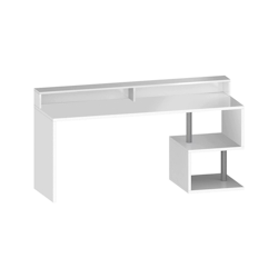 Dmora Schreibtisch Dcheddir, linearer Schreibtisch mit Ablagefächern, Mehrzweck-Büroschreibtisch mit Platte, 180x60h93 cm, Weiß Image