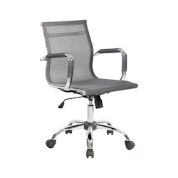 Dmora Bürostuhl Dmannin, Chefsessel mit Armlehnen, Ergonomischer Bürostuhl, Grau, 62x54h92/102 cm Image