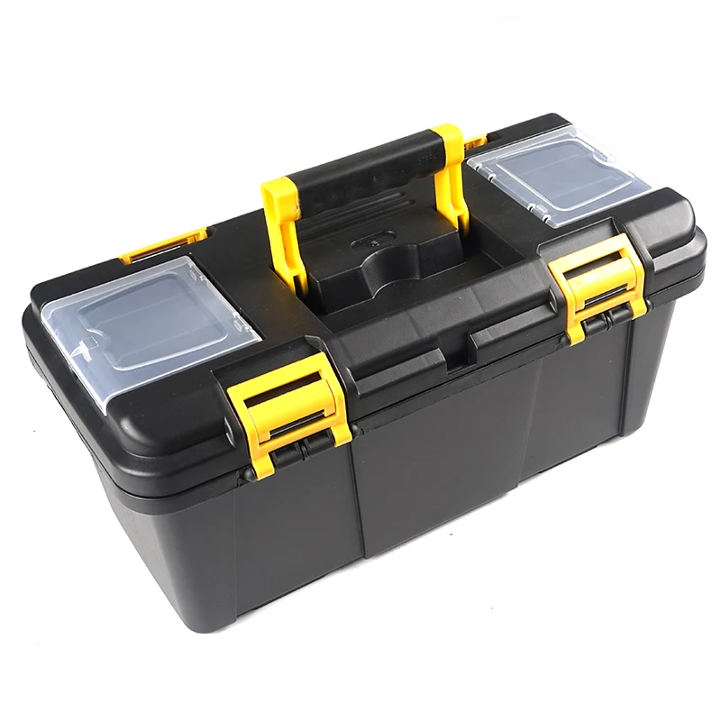 Boîte à outils en plastique, organisateur d'outils portables de grande capacité, outils matériels, boîte de rangement épaisse, boîte à outils d'entretien multifonction
