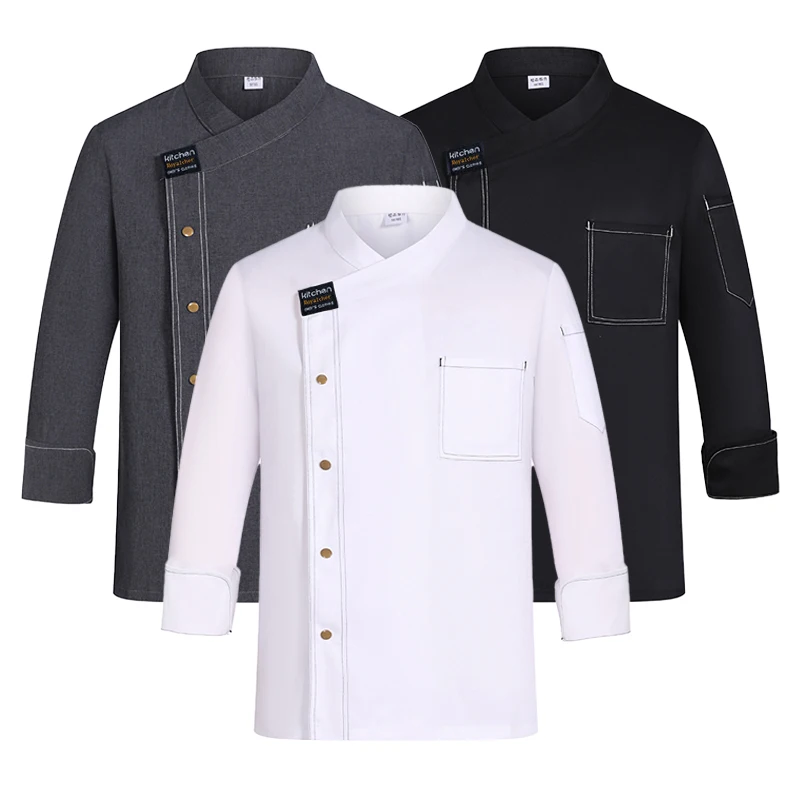 Uniforme de Chef professionnel pour automne/hiver, vêtements de cuisine alimentaire, veste de cuisine de restauration, chemise de cuisine de Restaurant, vêtements de travail de serveur