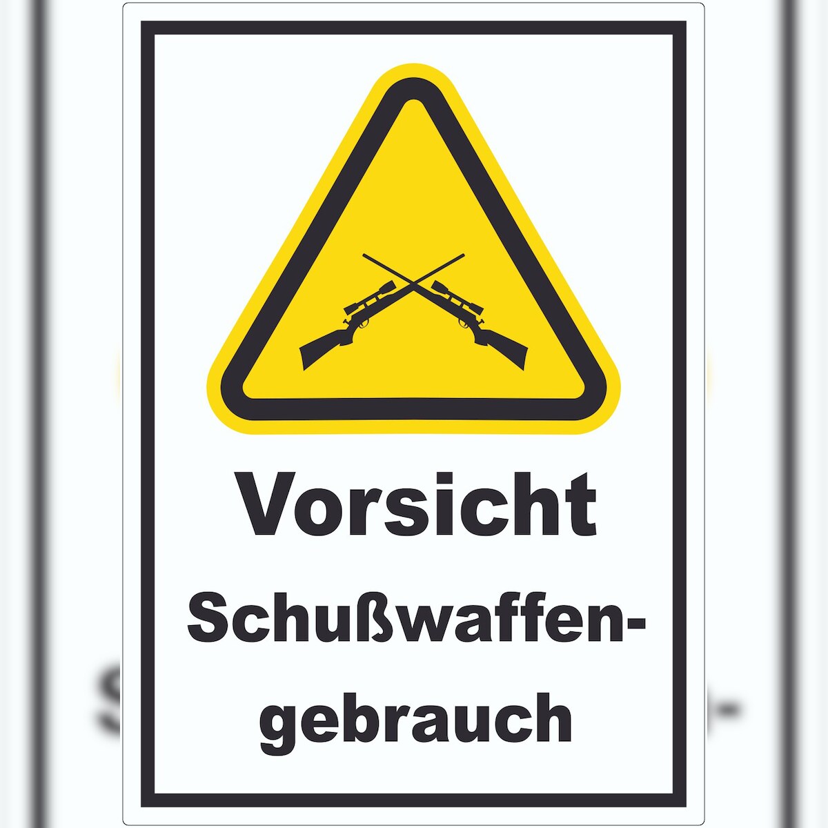HB-Druck Vorsicht Schusswaffengebrauch Aufkleber A4 (210x297mm) Image