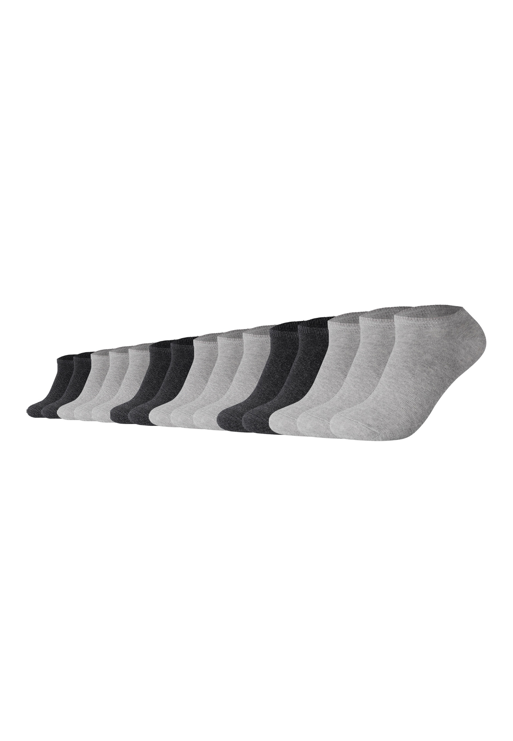 Sneakersocken CAMANO "15er Pack", Herren, Gr. 35-38, light grau melange, 80% Baumwolle, 17% Polyamid, 3% Elasthan, meliert, Socken Sneakersocken, 15er Pack Recycelte Baumwolle für weichen Tragekomfort Image