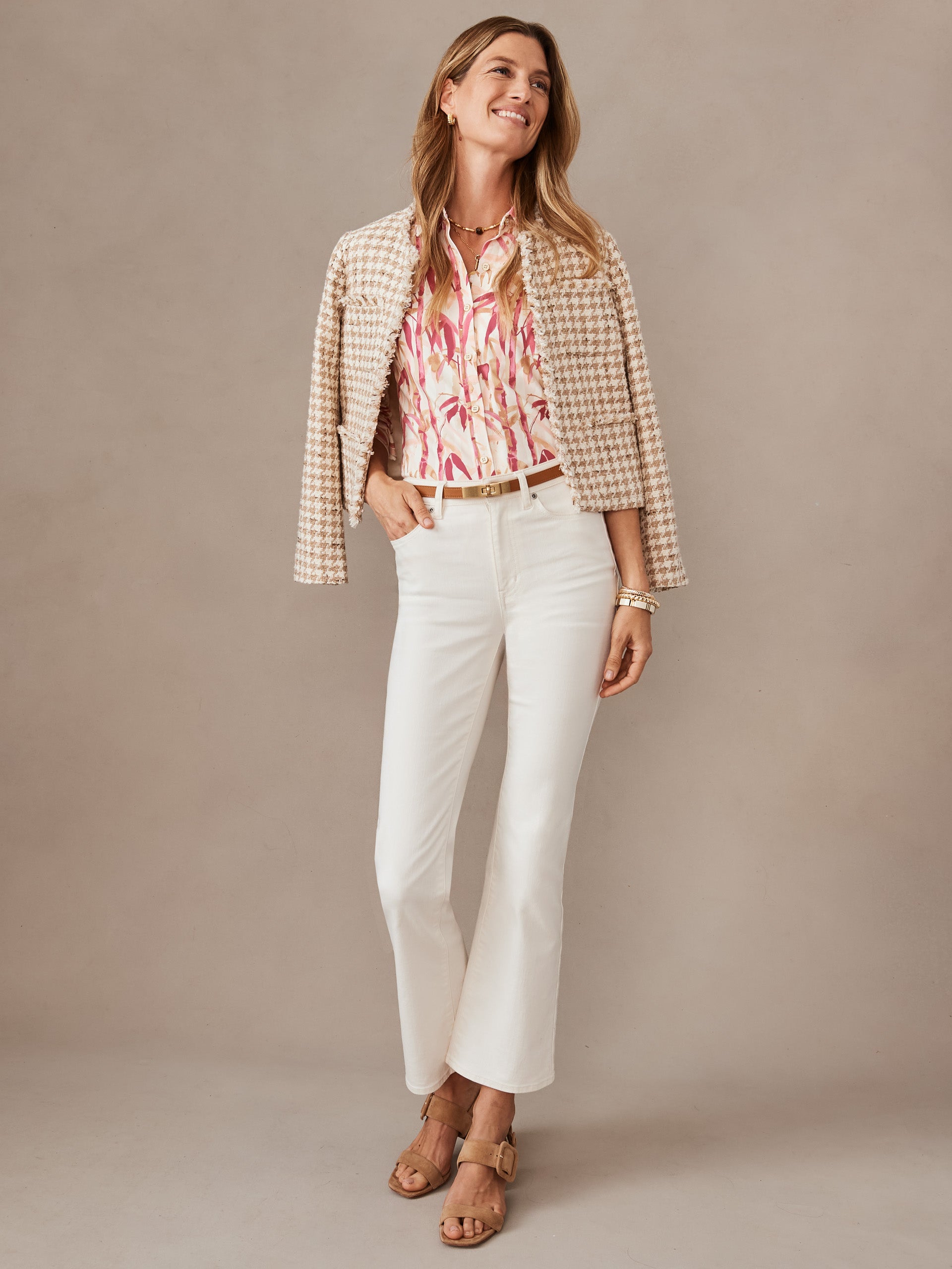 J.McLaughlin Women's Elvira Jeans White, Size 6 | Cotton/Spandex/Denim