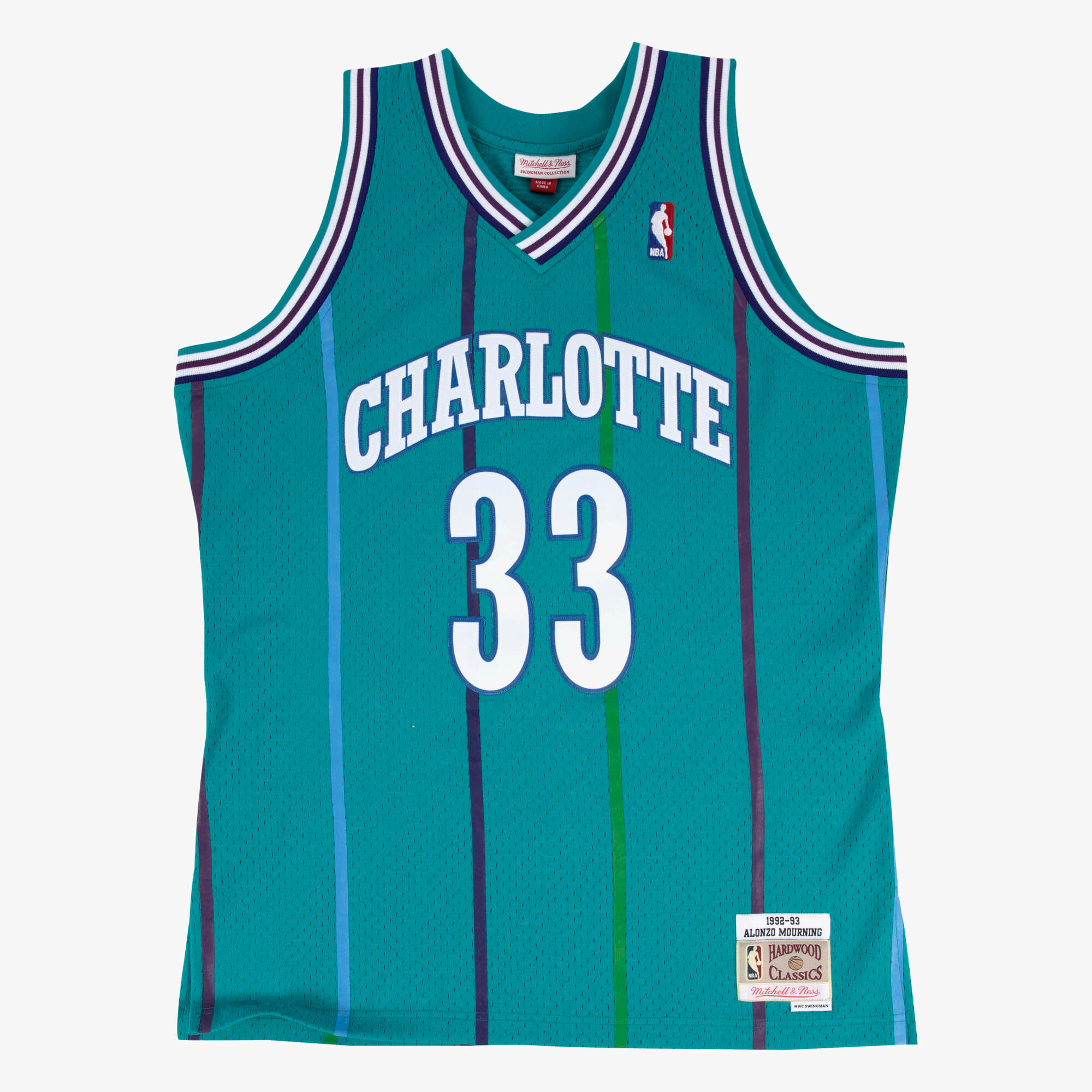 Charlotte Hornets Mitchell & Ness Swingman-Trikot (Auswärtstrikot) Alonzo Mourning 1992–93 Image