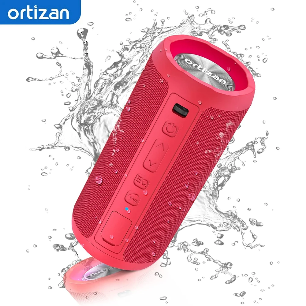 Ortizan Enceinte Portable Bluetooth aux Basses Renforcées, 30H, Bluetooth 5.3, 24W Enceinte Puissante, IPX7, AUX, TF Carte, pour Fêtes/Voyage/Extérieur