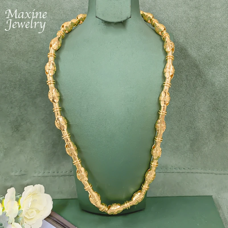 Persönliches 24-Zoll-goldene lange Kette Dubai 18K vergoldet Hip Hop Halskette Schmuckset für Mann Verlobungsschmuck Luxusgeschenke