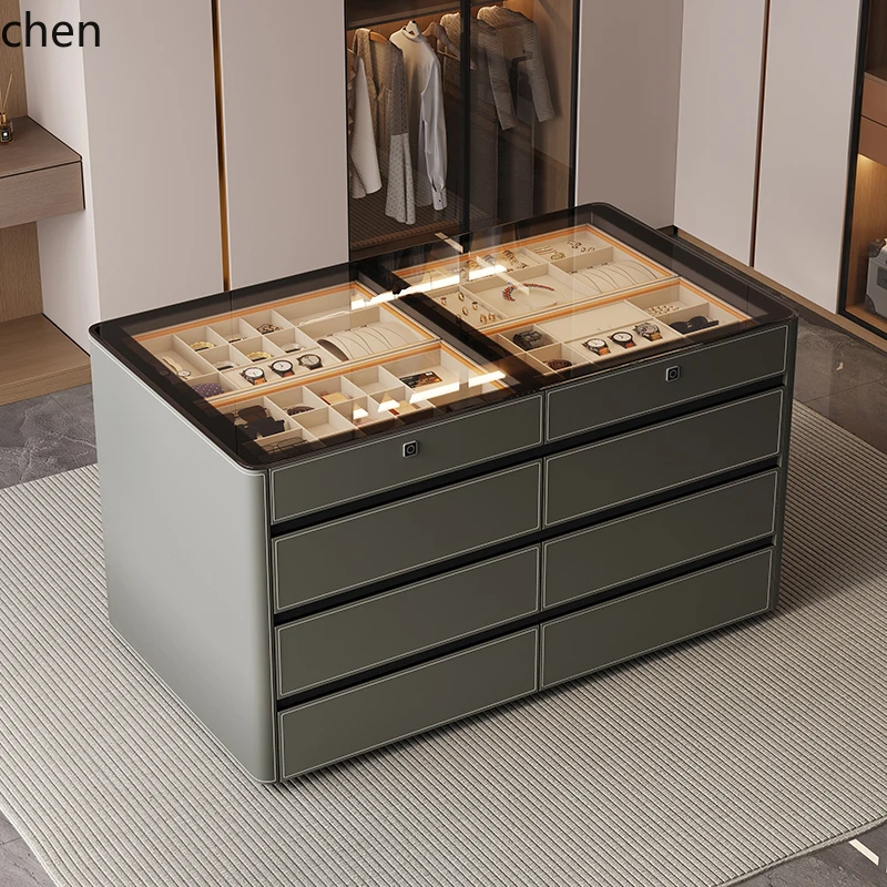 ZML Garderobe Mittelschrank Schlafzimmer Aufbewahrungsschrank vom Boden bis zur Decke Schmuckschrank mit Fingerabdrucksperre