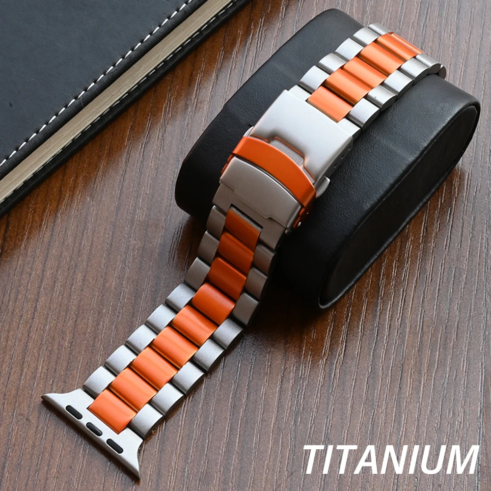 Titanarmband für Apple Watch Ultra Series 10, 9, 8, 7, 6, 5, 4, SE, Titan-Orange-Armband für Apple Watch 49 mm, 46 mm, 45 mm, 44 mm Image