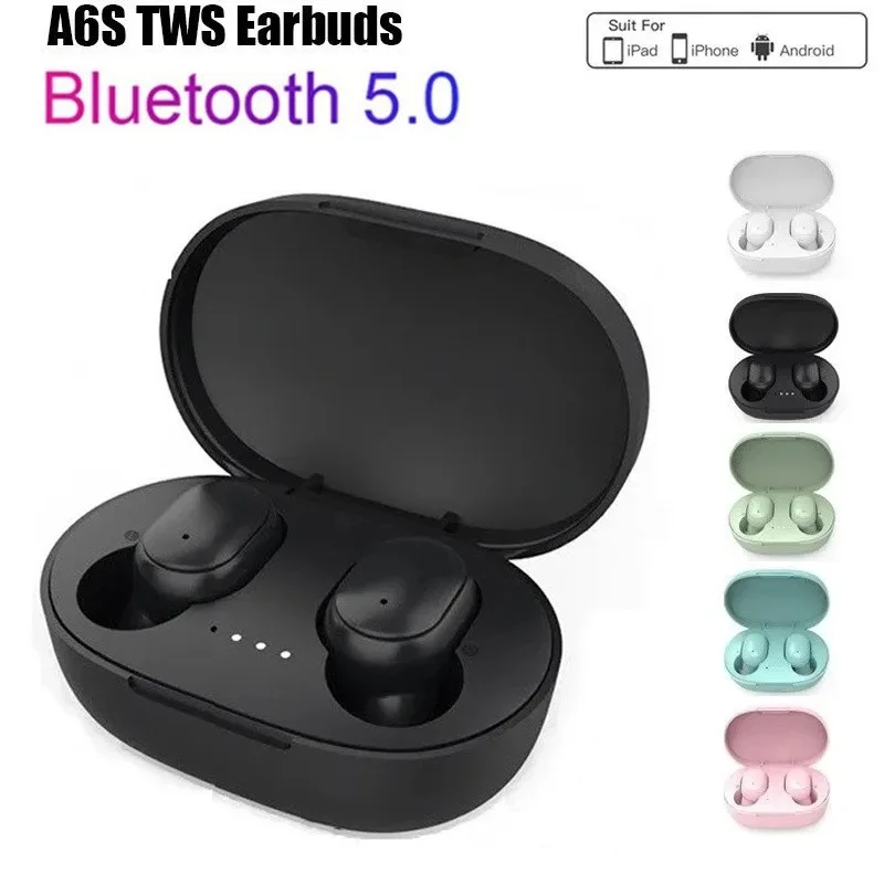 A6S TWS Kopfhörer Drahtlose Bluetooth Kopfhörer Touch Control Ohrhörer Mit HD Mic Kopfhörer Sport Wasserdichte Headset Für iPhone Image